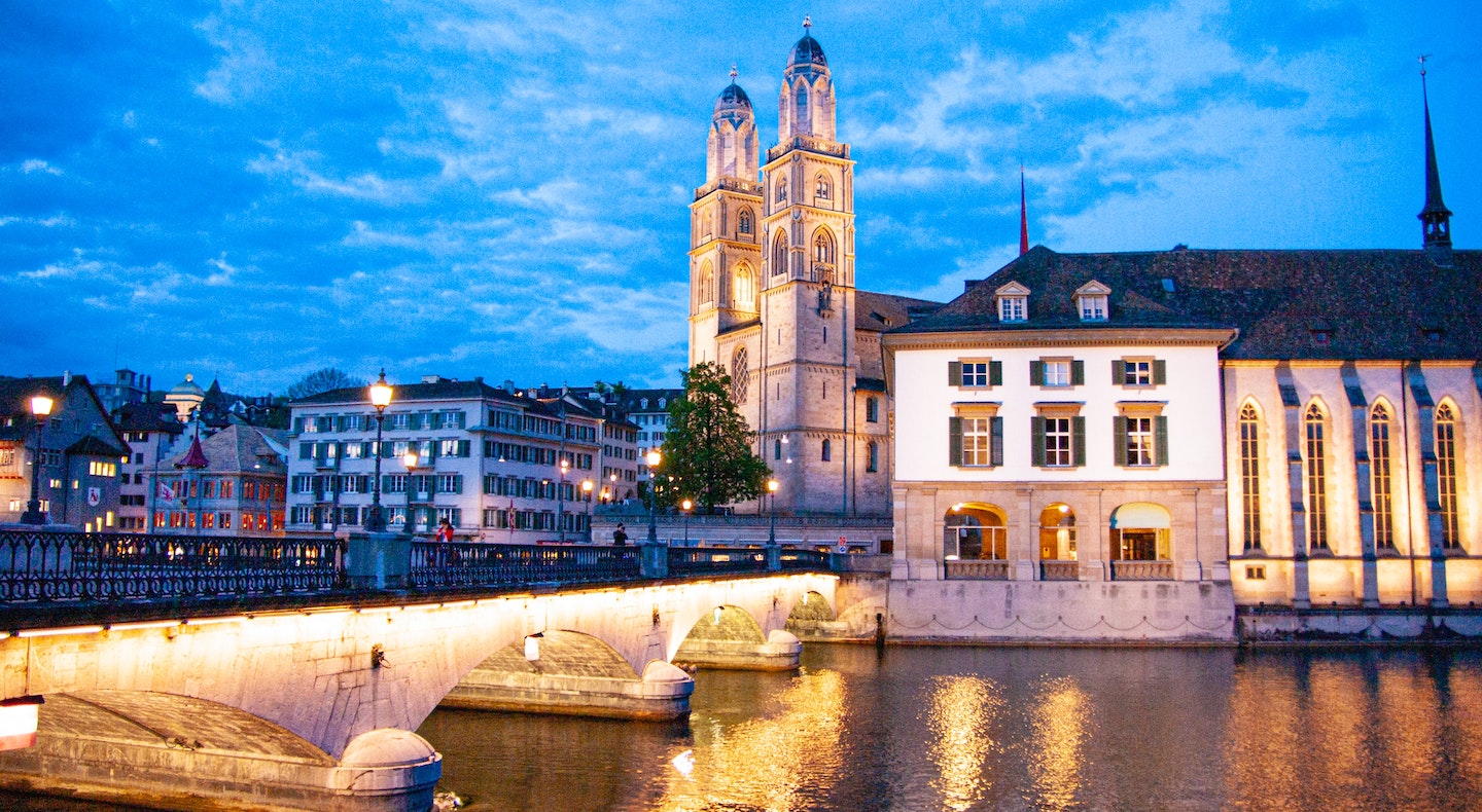 Waterfront View of Zurich in Switzerland